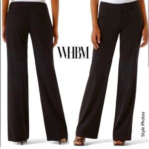 WHBM Legacy Black Flare Leg Tuxedo-Waistband-Trim Trousers (6R)